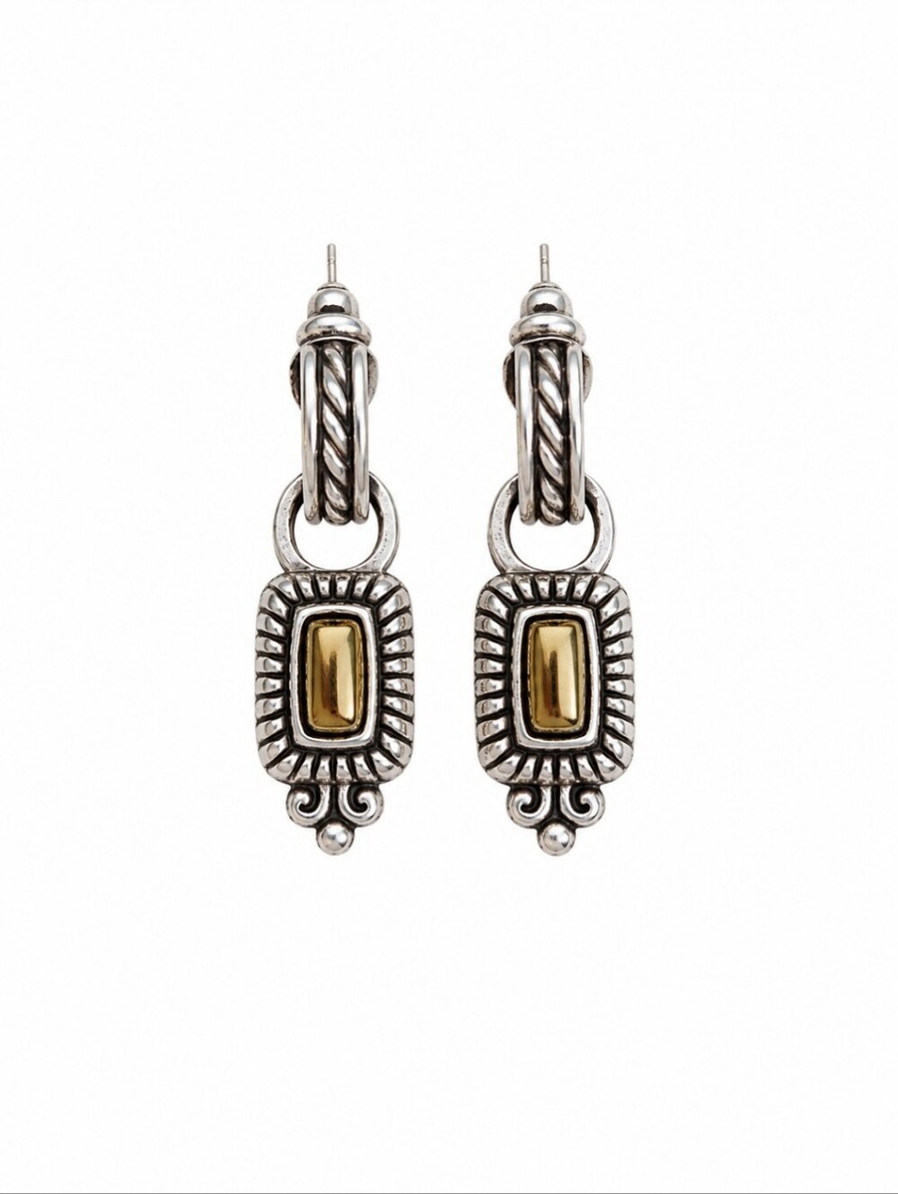 BRIGHTON 1990s Two-tone Door Knocker Earrings